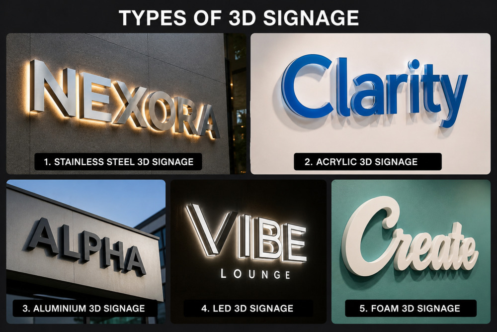 Types of 3D signages in Malaysia